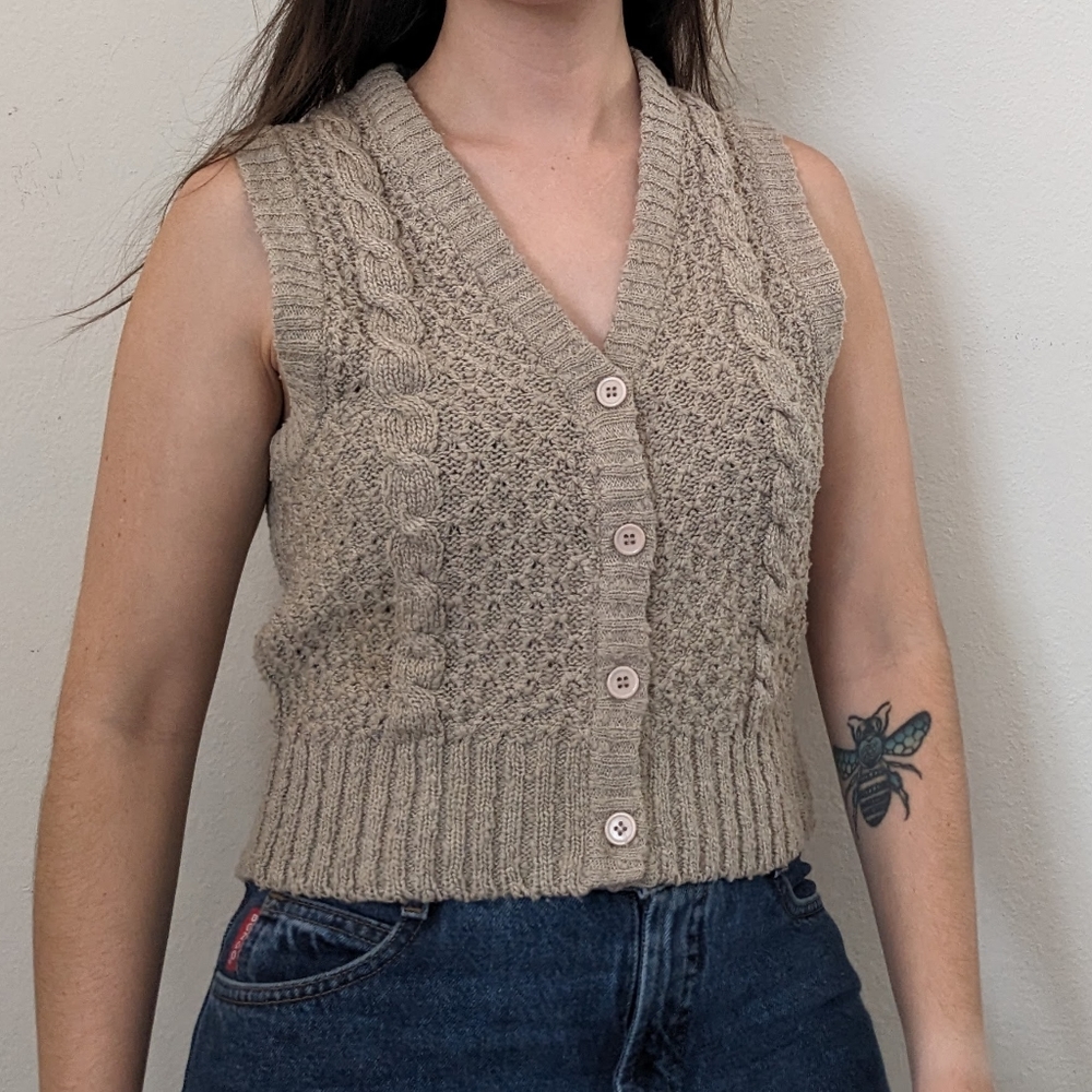 Vintage - Knit Button Down Vest